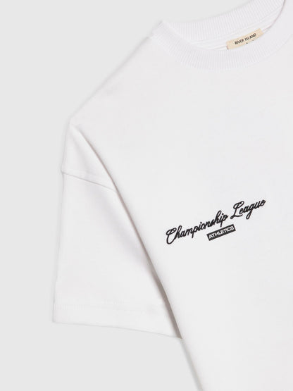 Dsiney Kidz - River Island White Oversized  Football Bear T-Shirt image 3