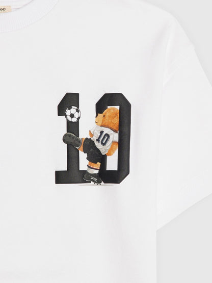 Dsiney Kidz - River Island White Oversized  Football Bear T-Shirt image 4