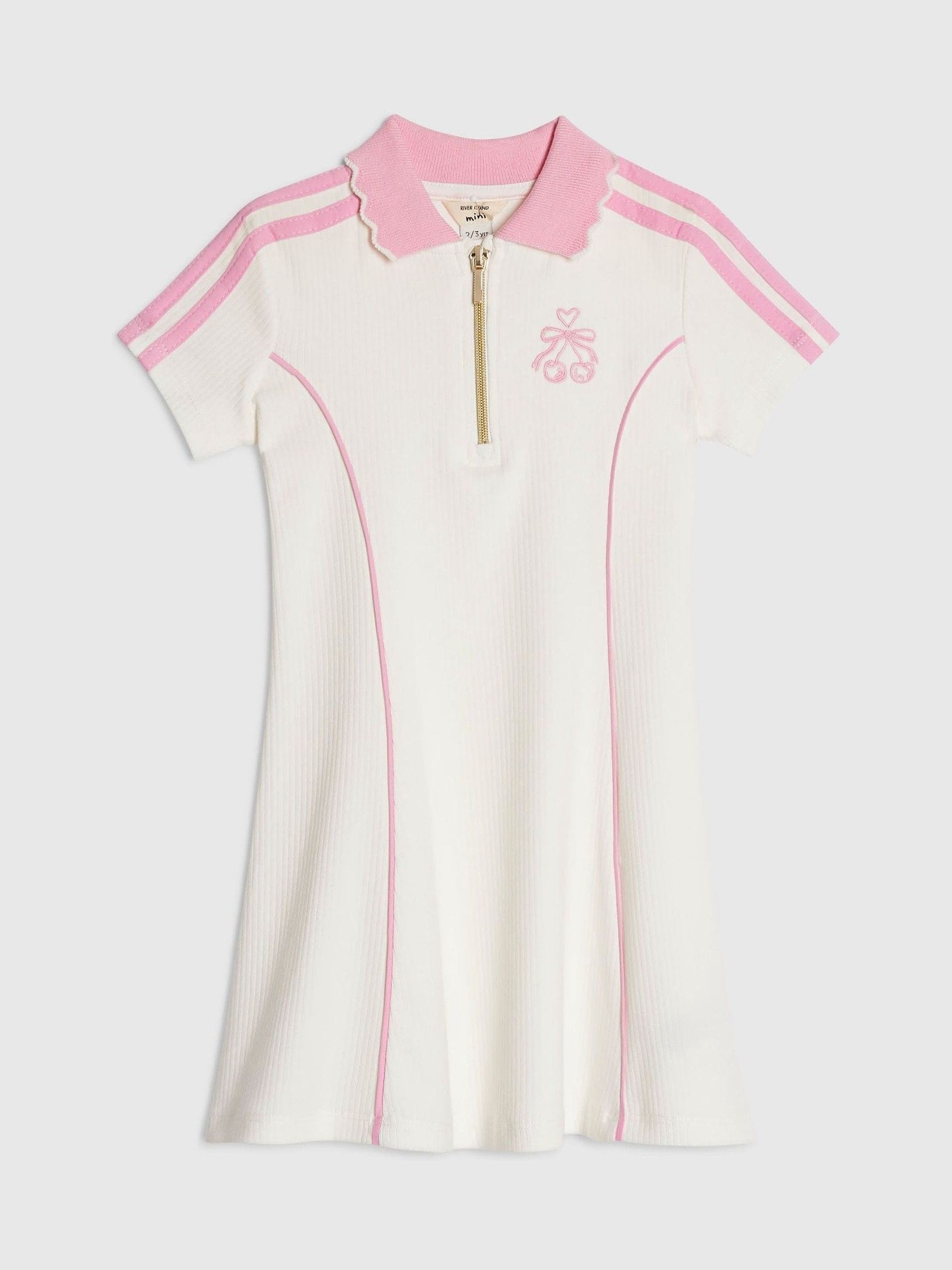 Dsiney Kidz - River Island Cream Rib Polo Dress image 1