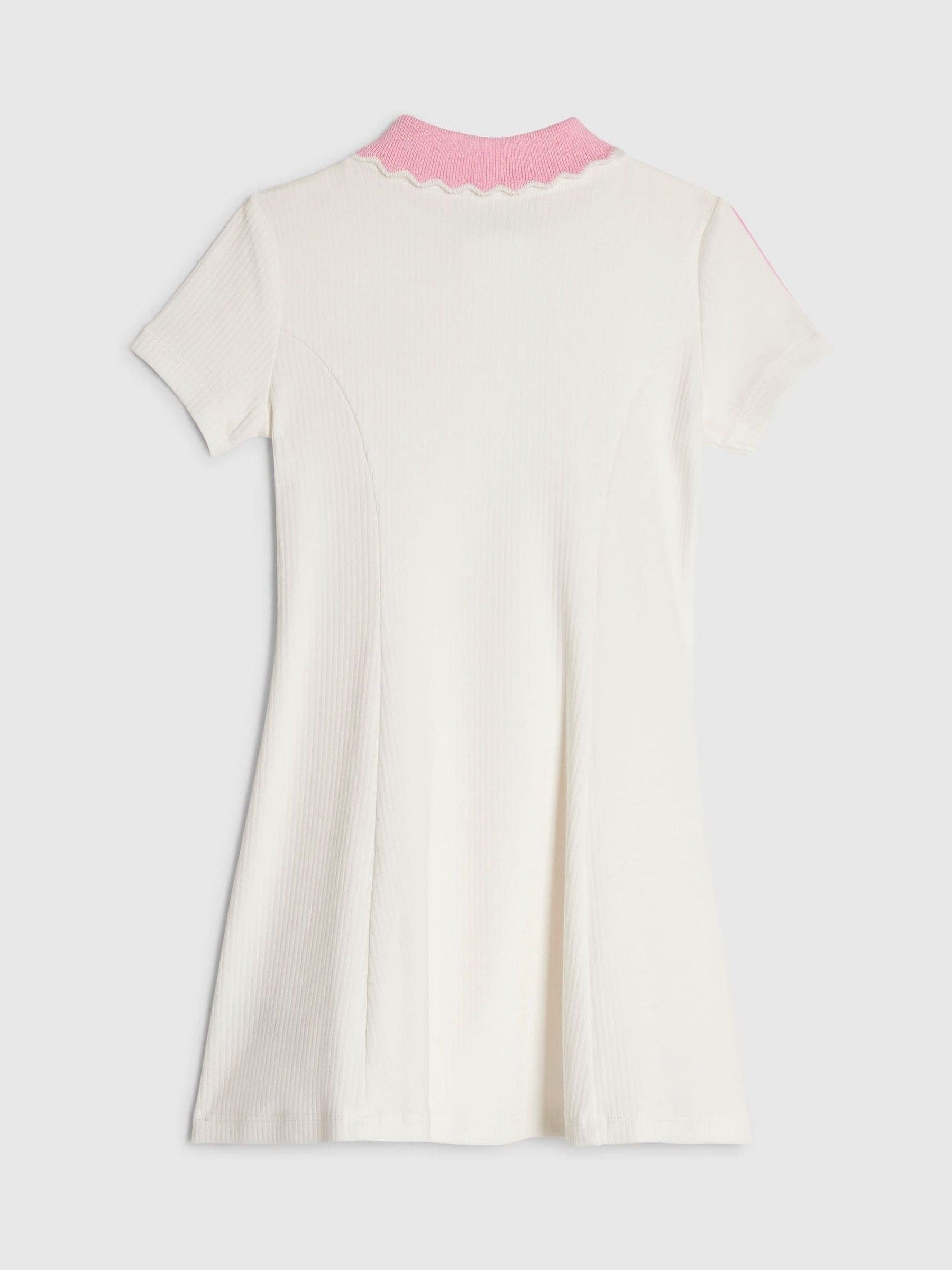 Dsiney Kidz - River Island Cream Rib Polo Dress image 2