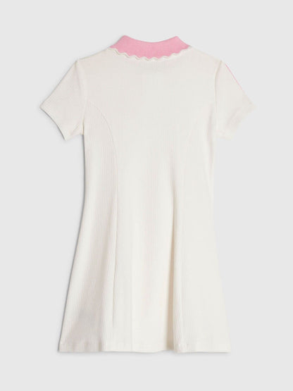Dsiney Kidz - River Island Cream Rib Polo Dress image 2