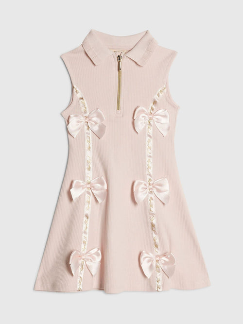 Dsiney Kidz - River Island Pink Satin Bow Polo Dress image 1