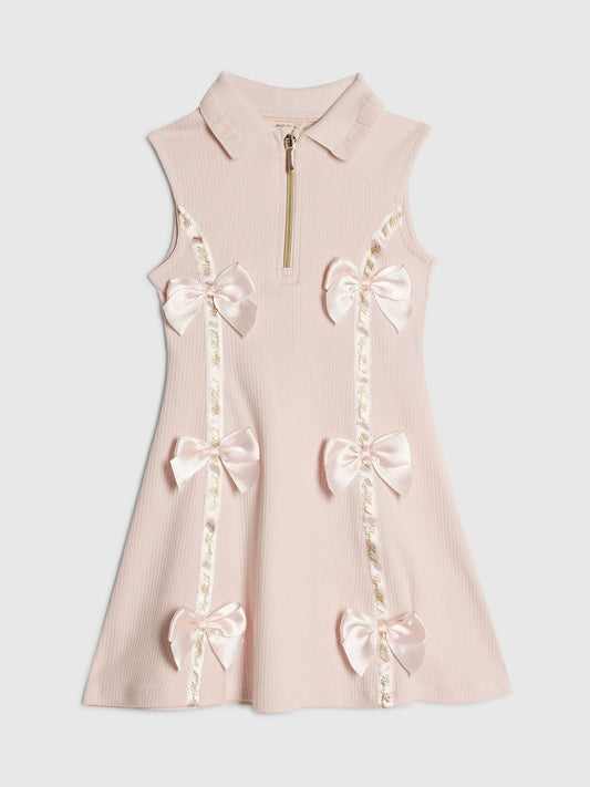Dsiney Kidz - River Island Pink Satin Bow Polo Dress image 1