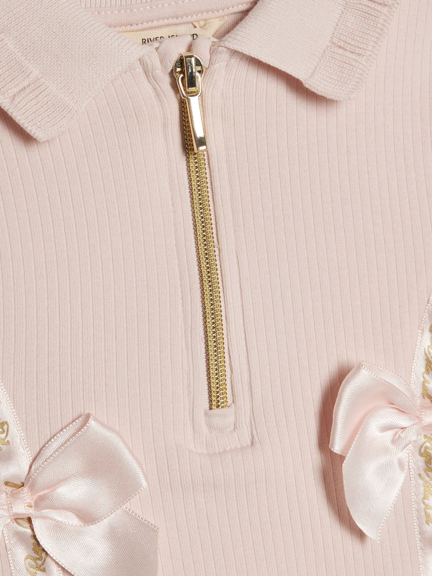 Dsiney Kidz - River Island Pink Satin Bow Polo Dress image 3