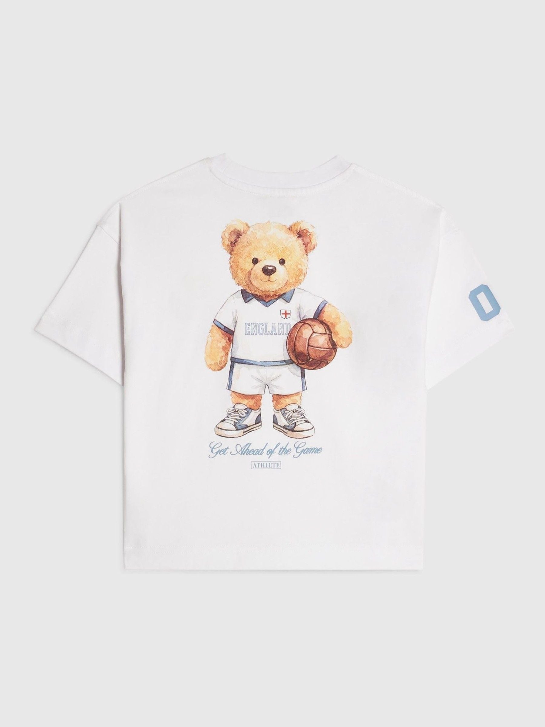 Dsiney Kidz - River Island White Oversized England Bear T-Shirt image 1