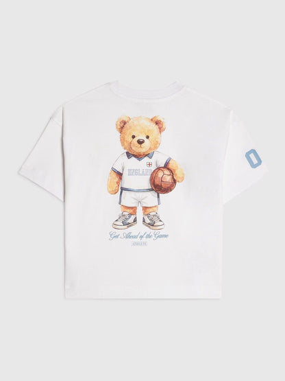Dsiney Kidz - River Island White Oversized England Bear T-Shirt image 1
