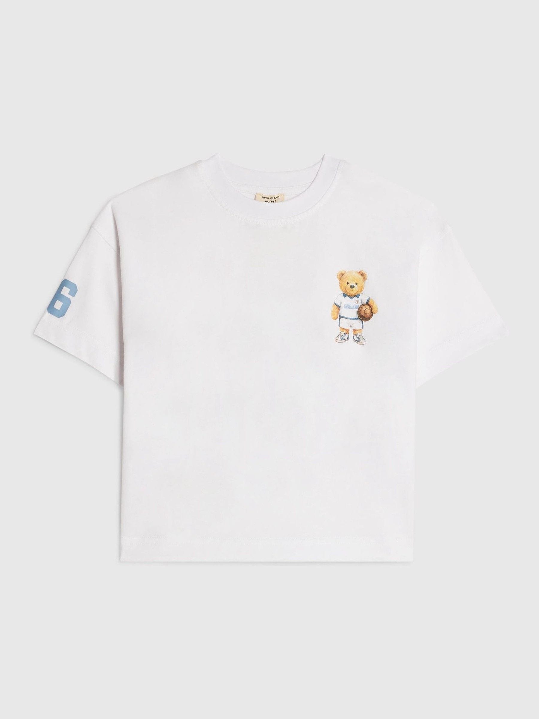 Dsiney Kidz - River Island White Oversized England Bear T-Shirt image 2