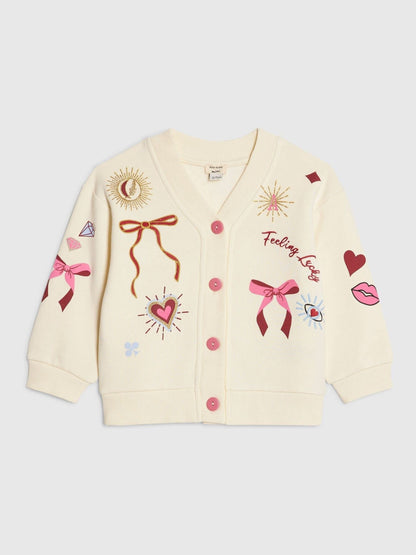 Dsiney Kidz - River Island Cream Iconic Embroidered Cardigan image 1