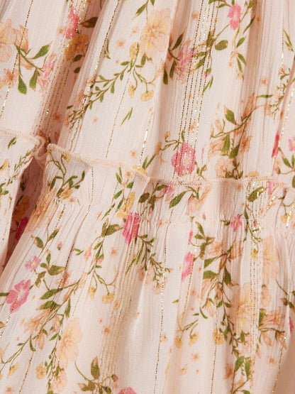 River Island Pink Floral Chiffon Charm Dress image 2
