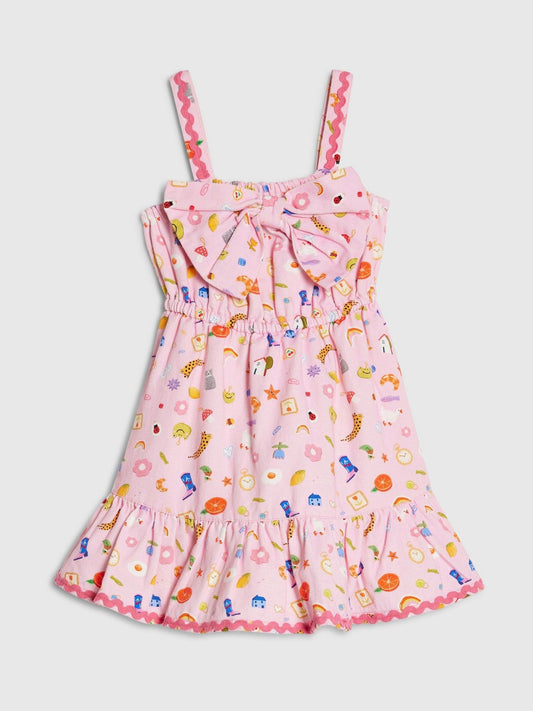 River Island Pink Icon Bow Frill Dress image 1