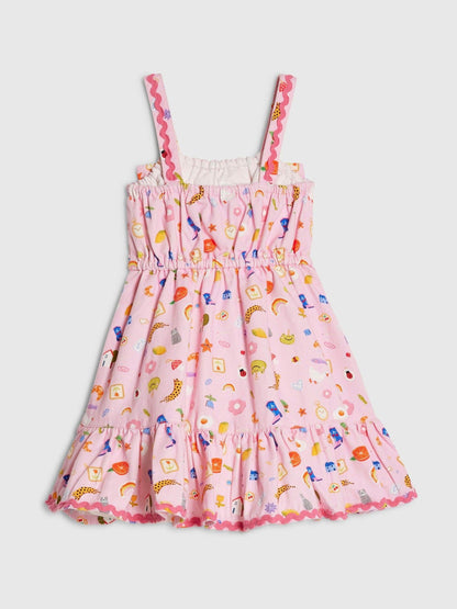 River Island Pink Icon Bow Frill Dress image 2