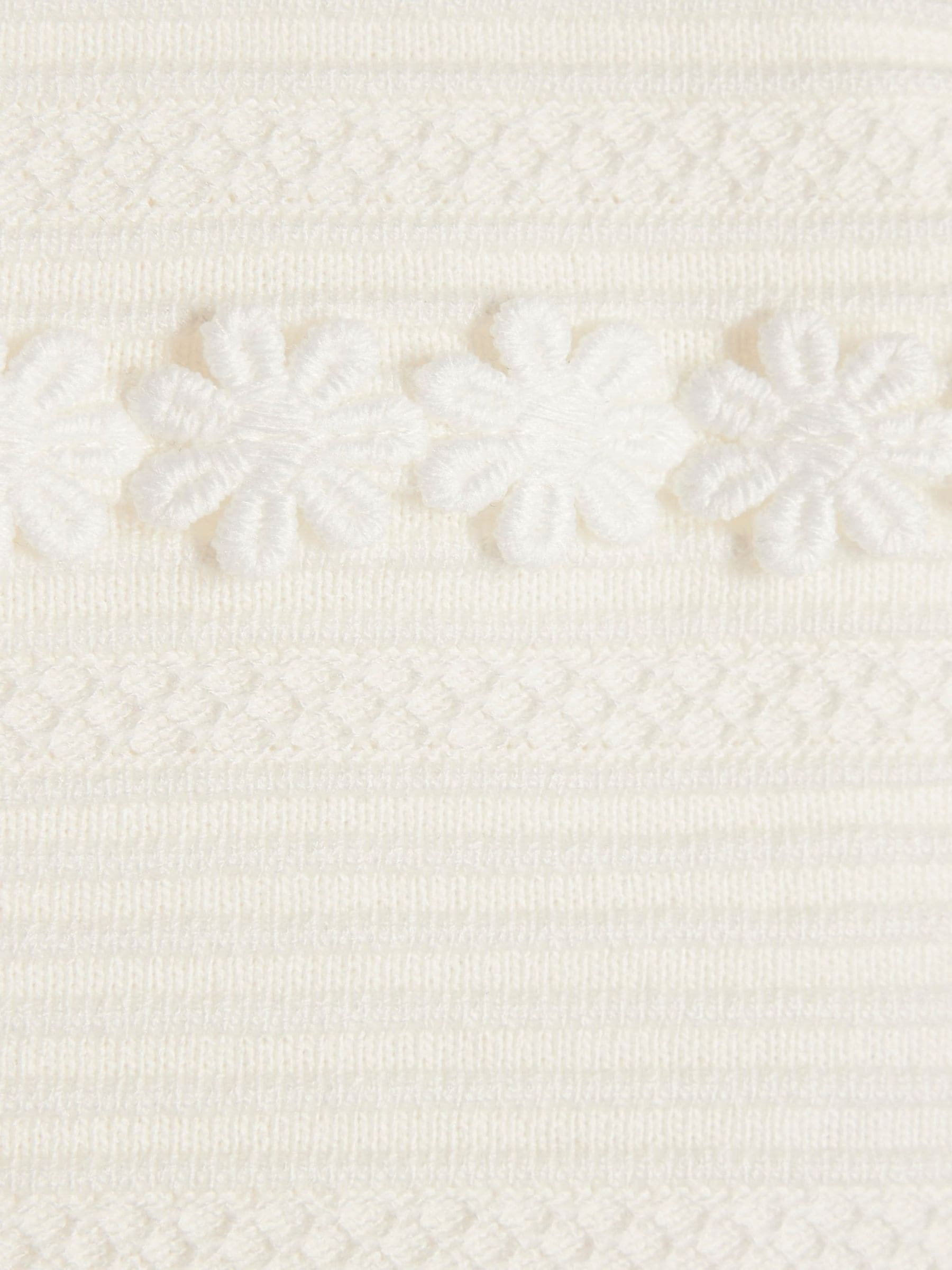 River Island White Knitted Floral Cardigan & Skirt Set image 5