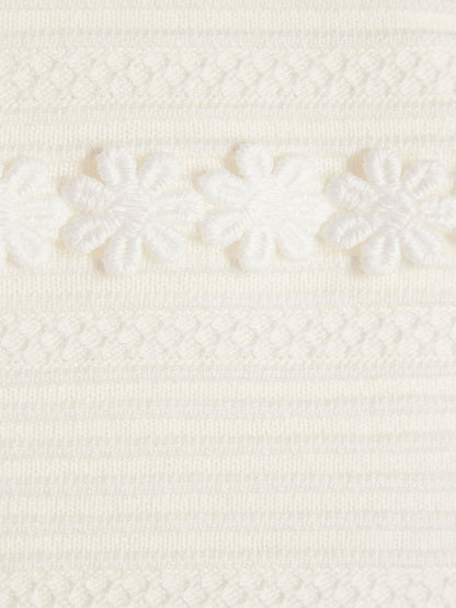 River Island White Knitted Floral Cardigan & Skirt Set image 5