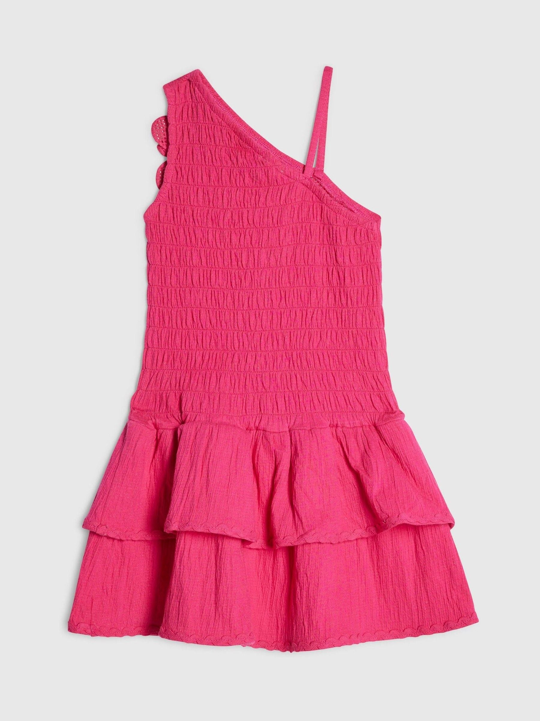River Island Pink Asymmetric Crochet Flower Dress image 2