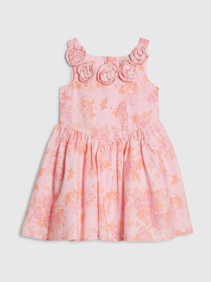 River Island Pink Corsage Floral Dress image 1