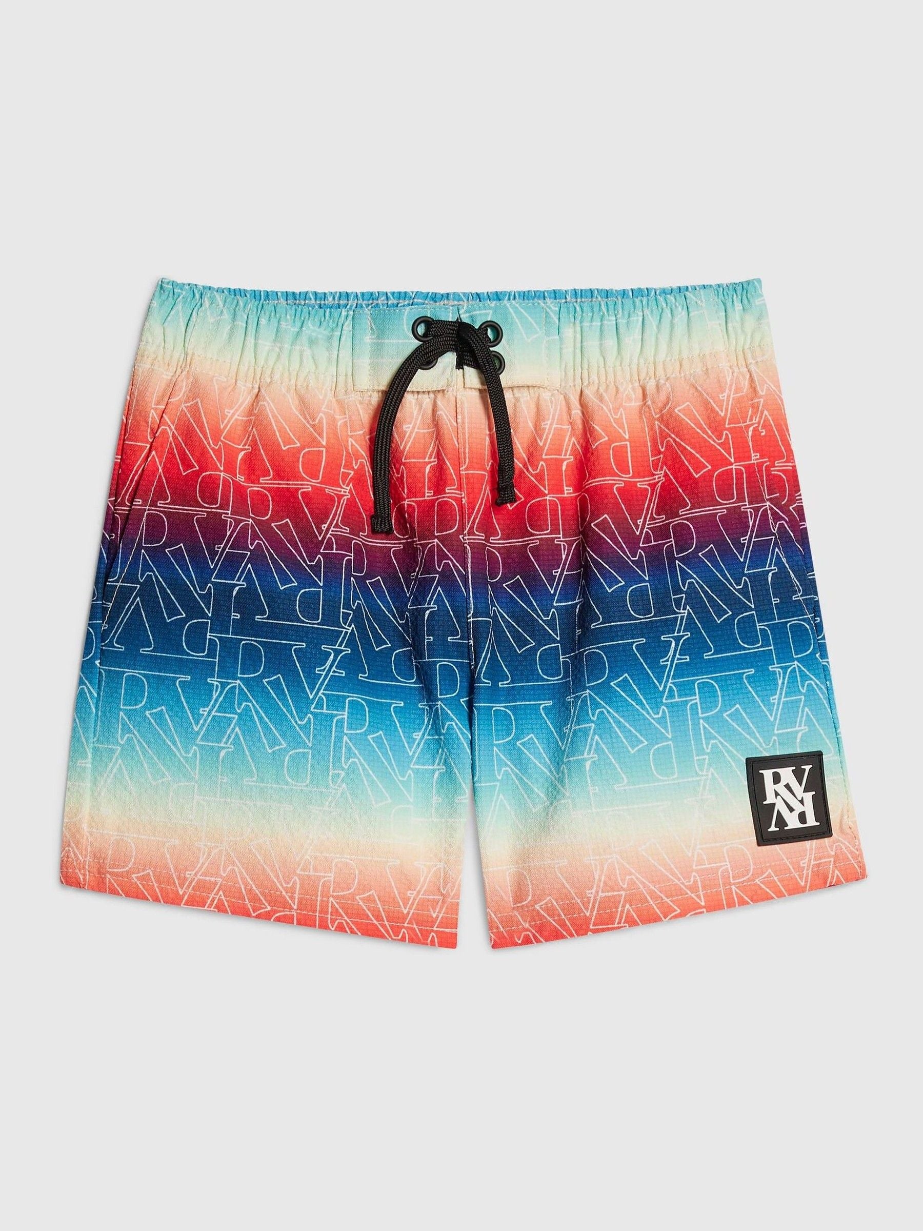 River Island Orange Ombre Monogram Swim Shorts image 1