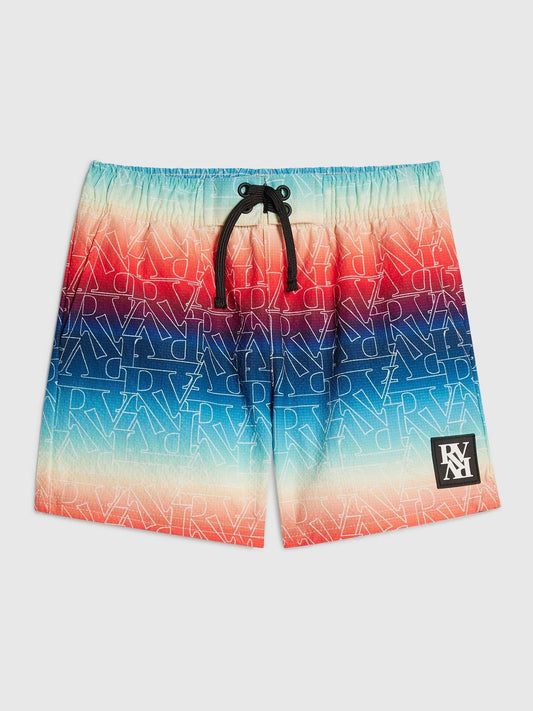 River Island Orange Ombre Monogram Swim Shorts image 1
