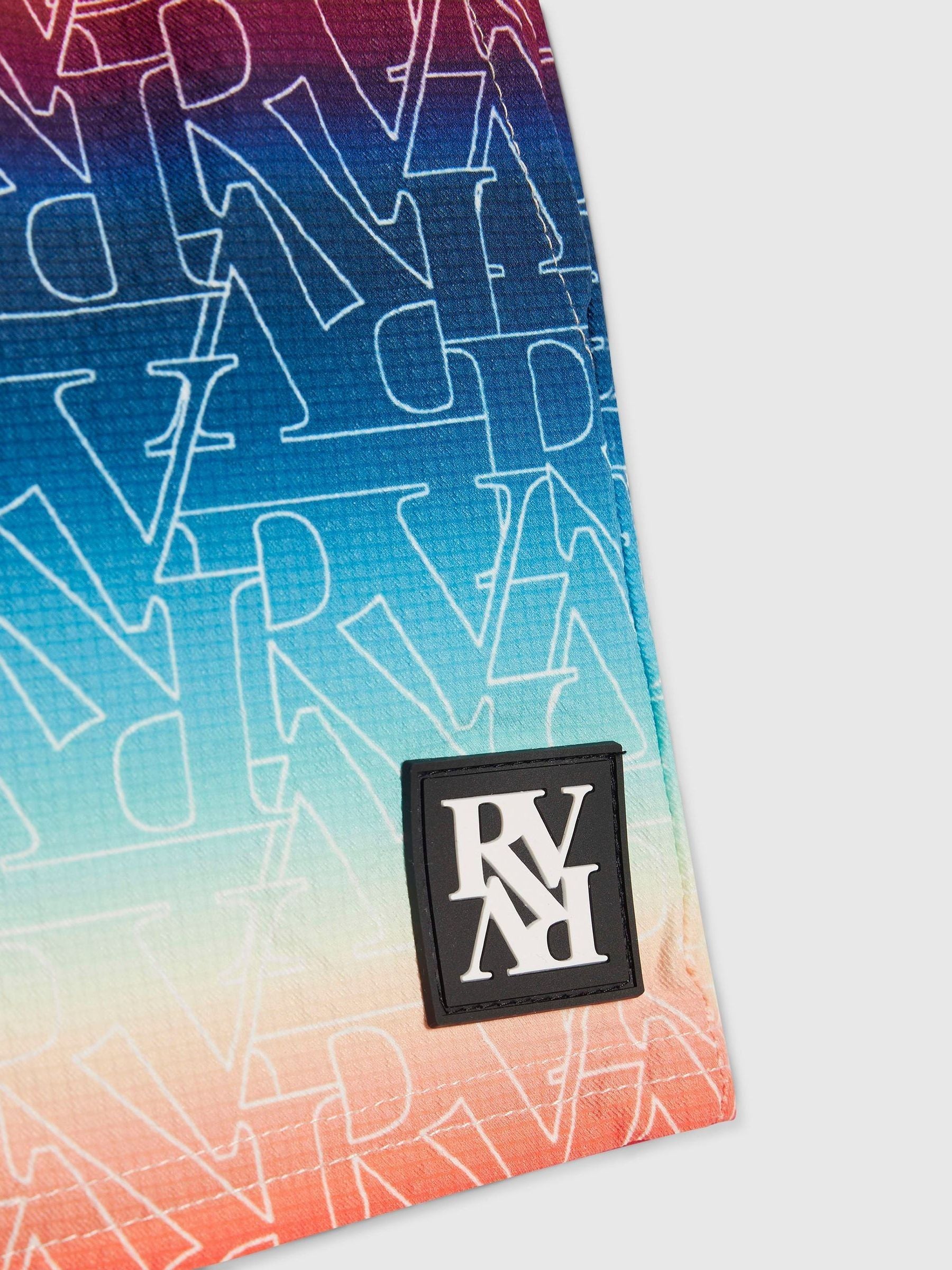 River Island Orange Ombre Monogram Swim Shorts image 4