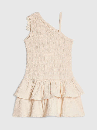 River Island Cream Asymmetric Crochet Flower Dress image 2