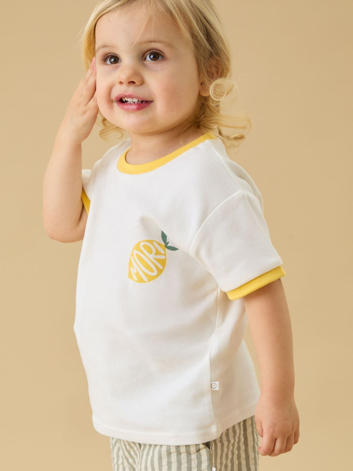 Dsiney Kidz - MORI White Squeeze of Sunshine Citrus Oversized Cotton Tshirt image 1