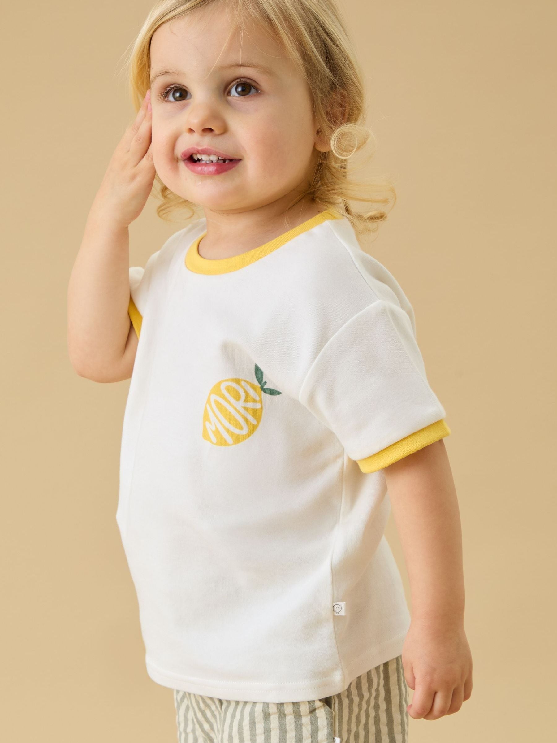 Dsiney Kidz - MORI White Squeeze of Sunshine Citrus Oversized Cotton Tshirt image 1