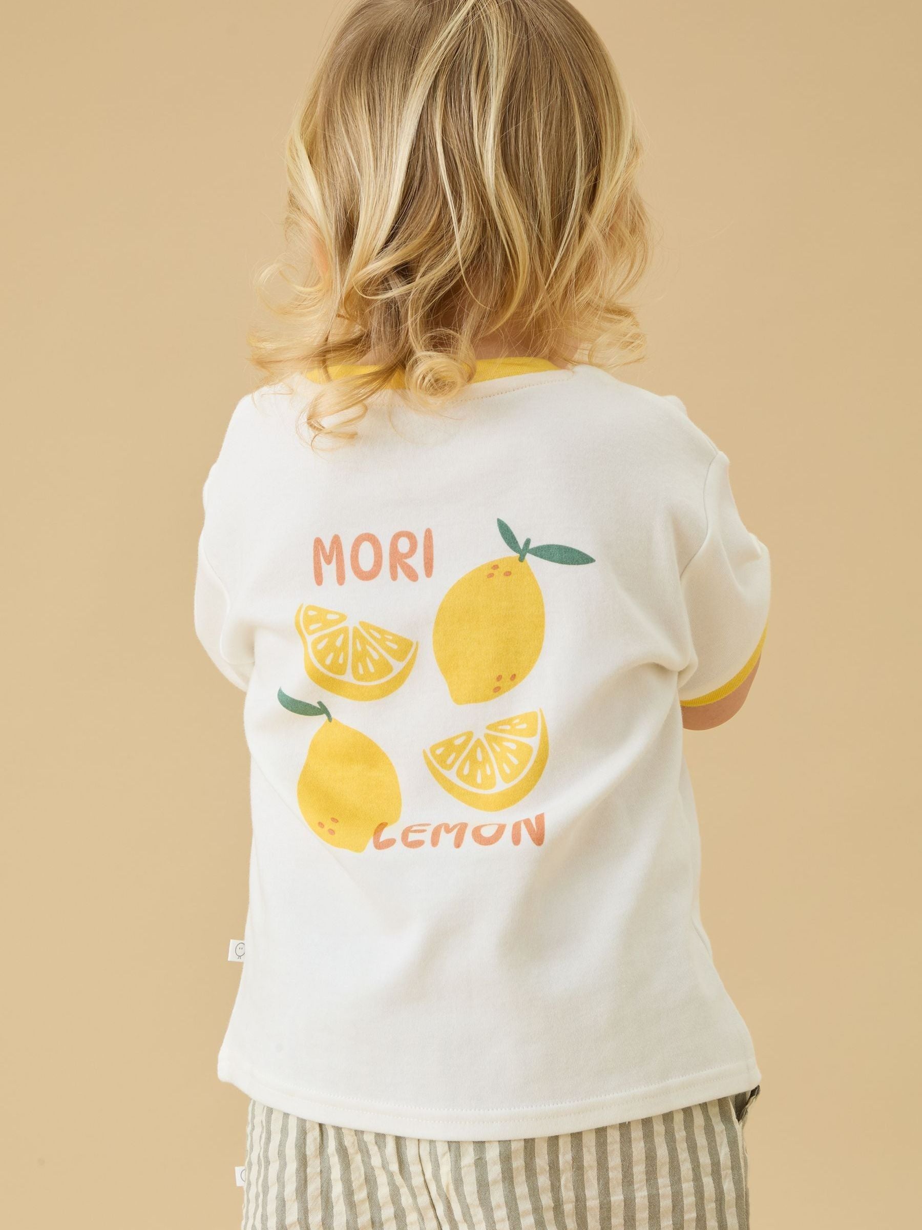 Dsiney Kidz - MORI White Squeeze of Sunshine Citrus Oversized Cotton Tshirt image 2