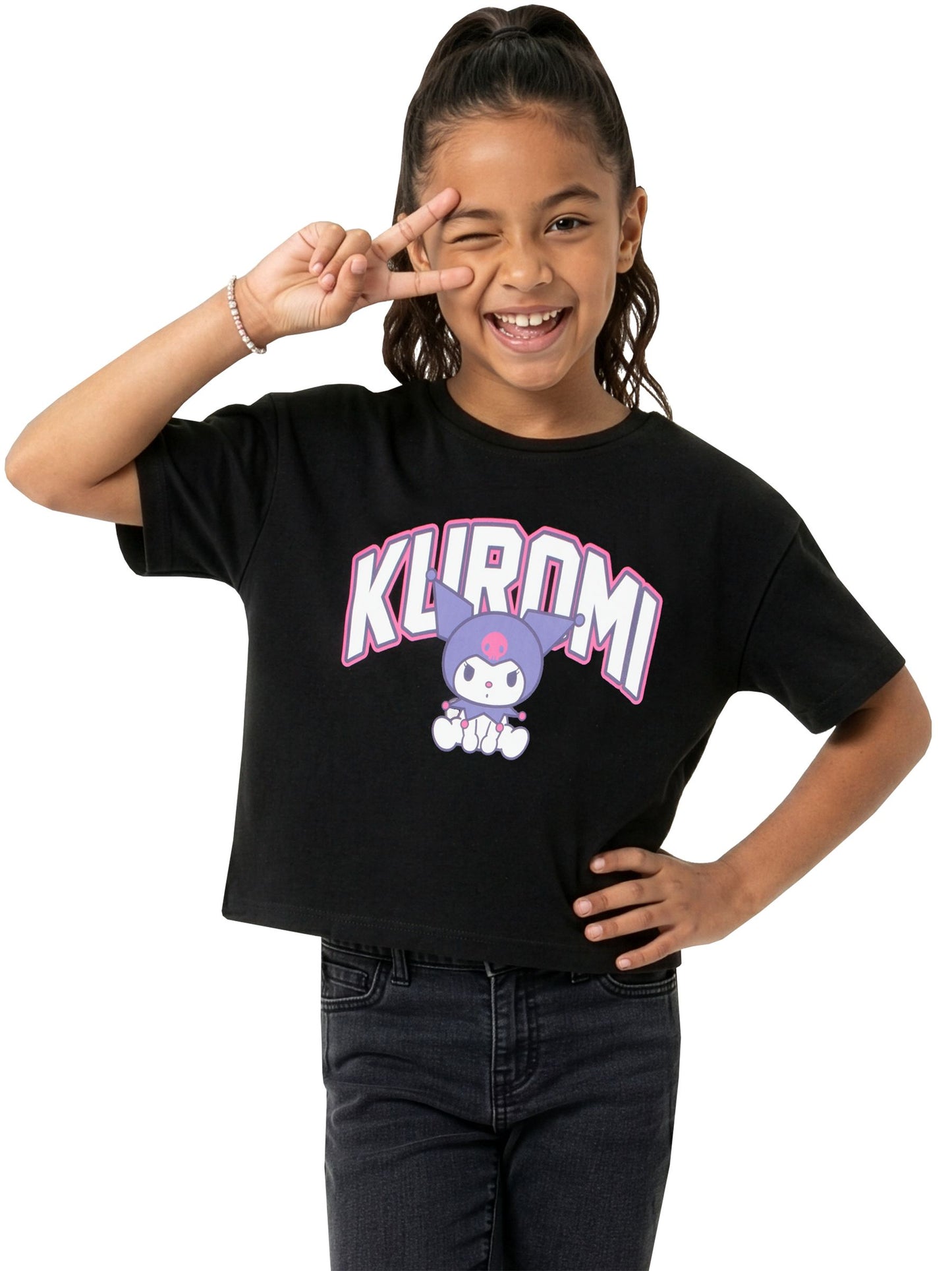 Character Black Hello Kitty Kuromi T-Shirt image 8