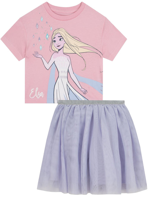 Character Purple Disney Frozen T-Shirt And Skirt Set image 1