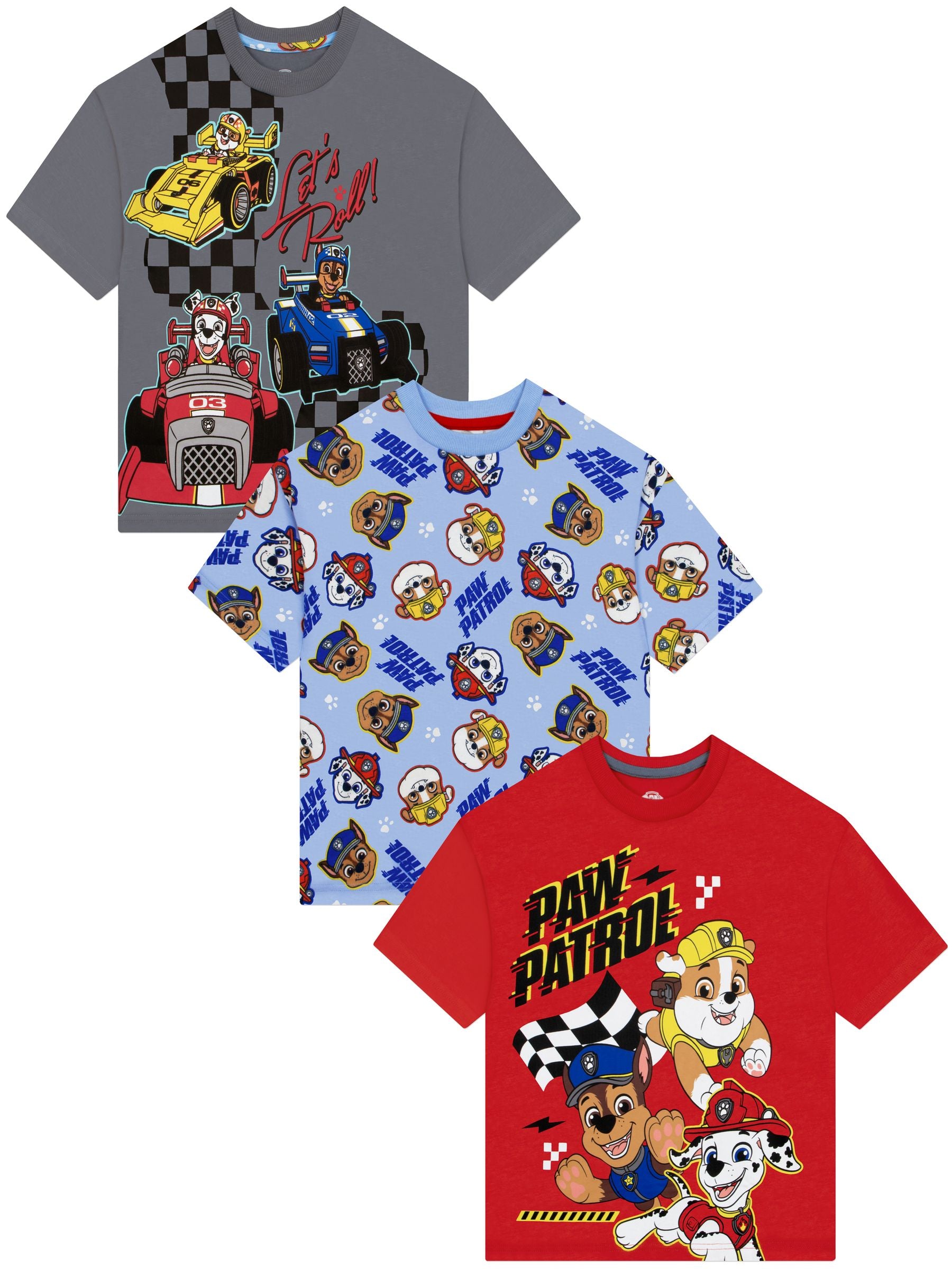 Dsiney Kidz - Character Red PAW Patrol 3 Pack T-Shirts Race Car image 1