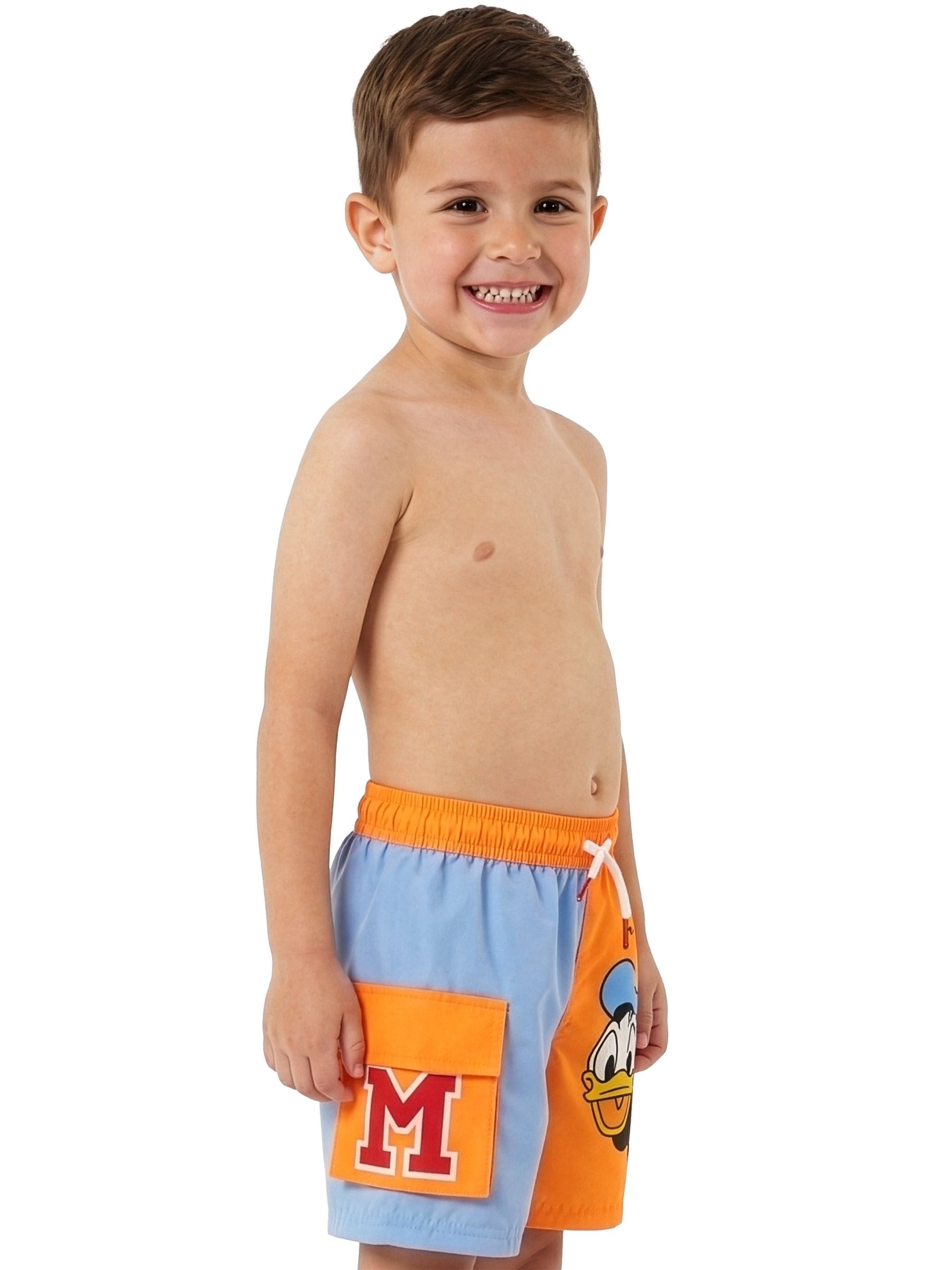 Character Orange Disney Mickey Mouse Donald And Pluto Swimming Trunks image 5