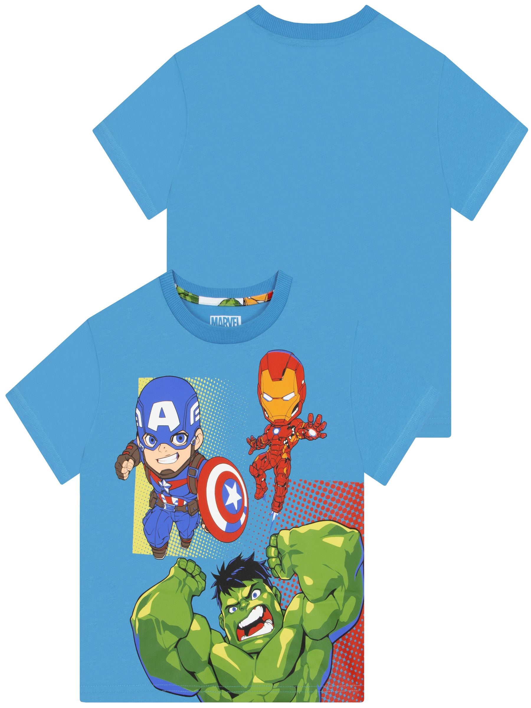 Character Blue Marvel Avengers Iron Man, Captain America And Hulk T-Shirts 3 Pack image 3
