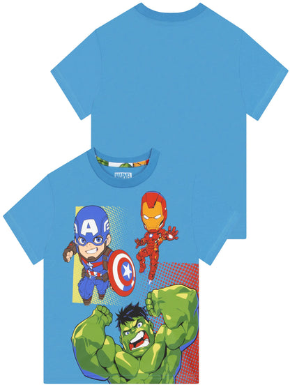 Character Blue Marvel Avengers Iron Man, Captain America And Hulk T-Shirts 3 Pack image 3