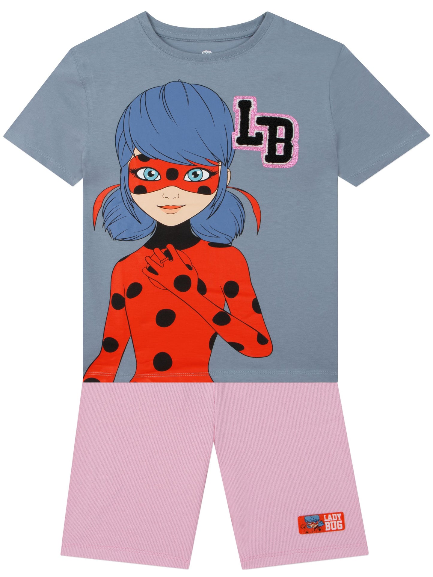 Character Grey Miraculous Ladybug T-Shirt And Shorts Set image 1