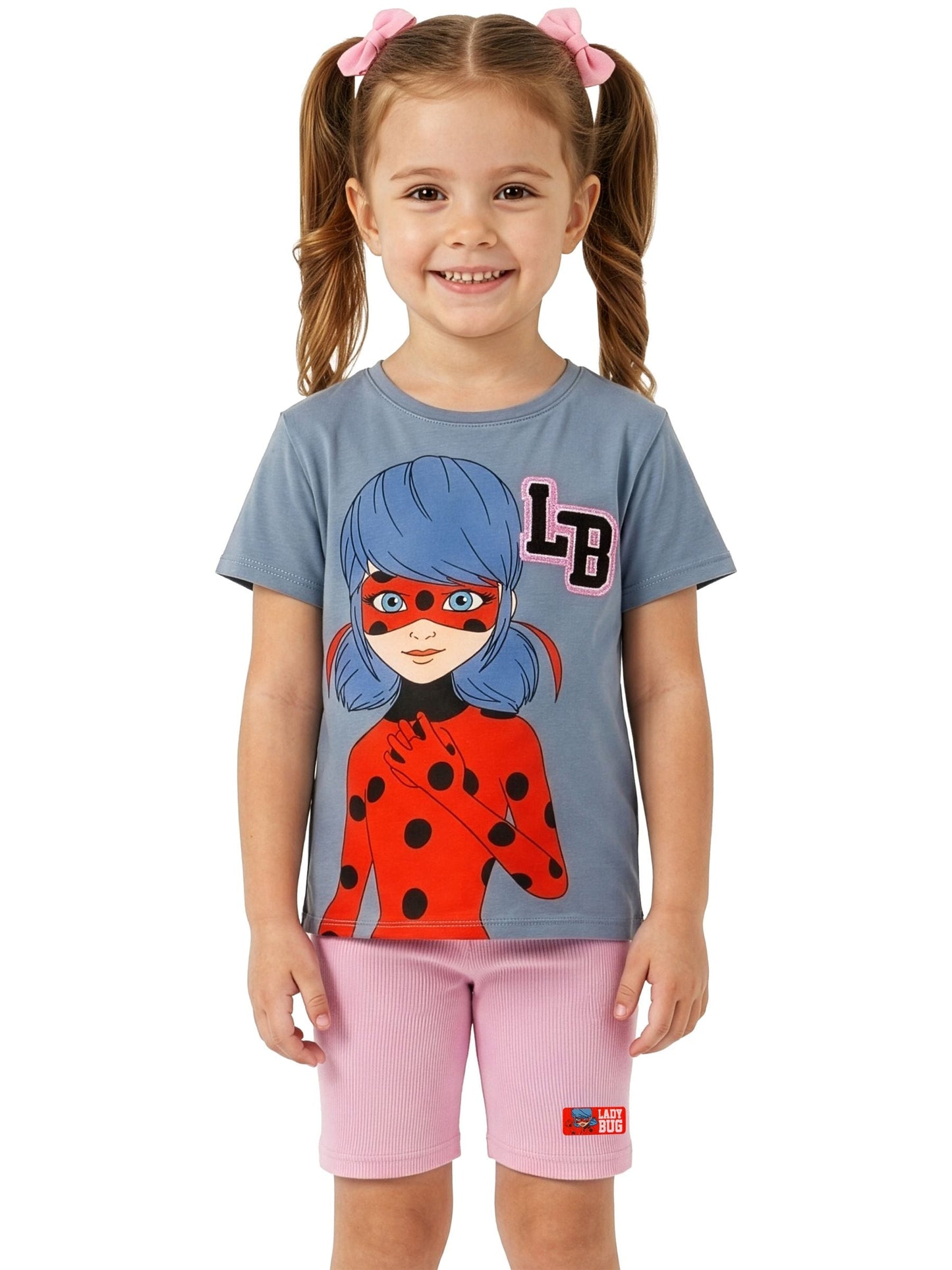 Character Grey Miraculous Ladybug T-Shirt And Shorts Set image 2