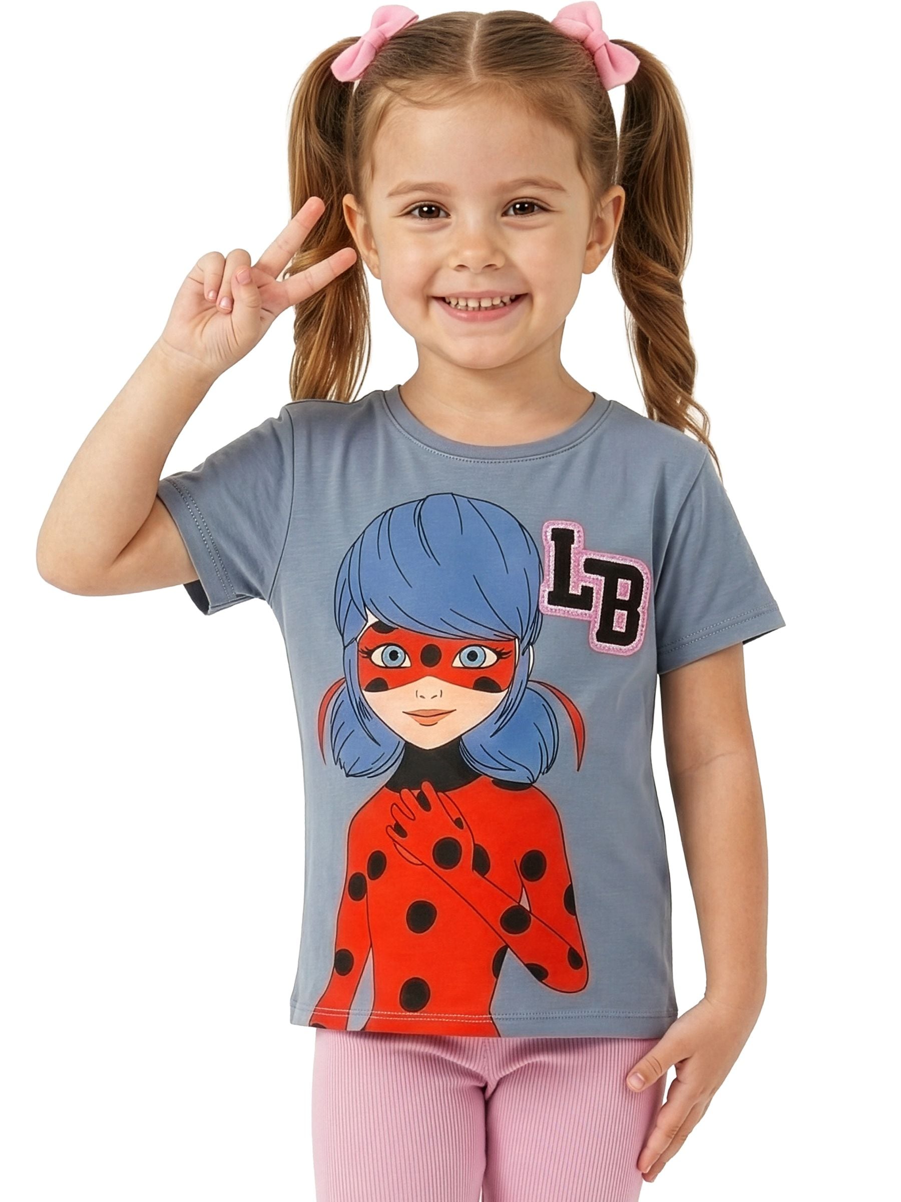 Character Grey Miraculous Ladybug T-Shirt And Shorts Set image 4