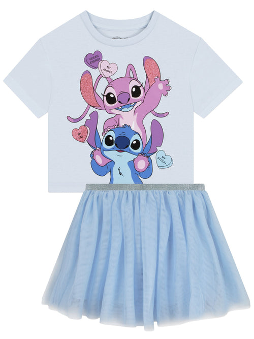 Character Blue Disney Lilo & Stitch T-Shirt And Skirt Set image 1