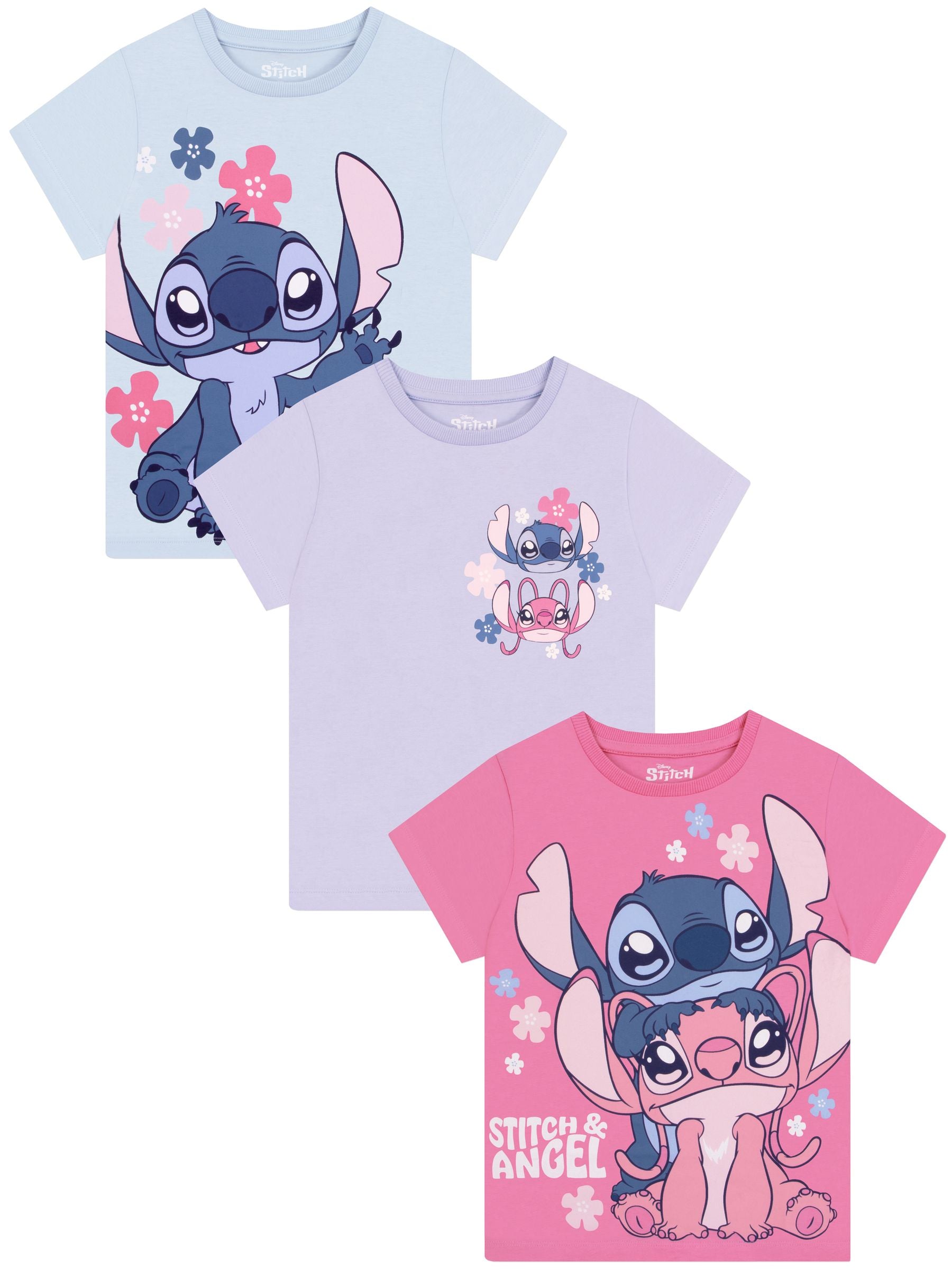Character Blue Disney Lilo & Stitch T-Shirts 3 Pack image 1