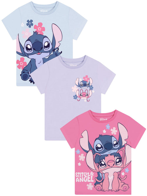 Character Blue Disney Lilo & Stitch T-Shirts 3 Pack image 1