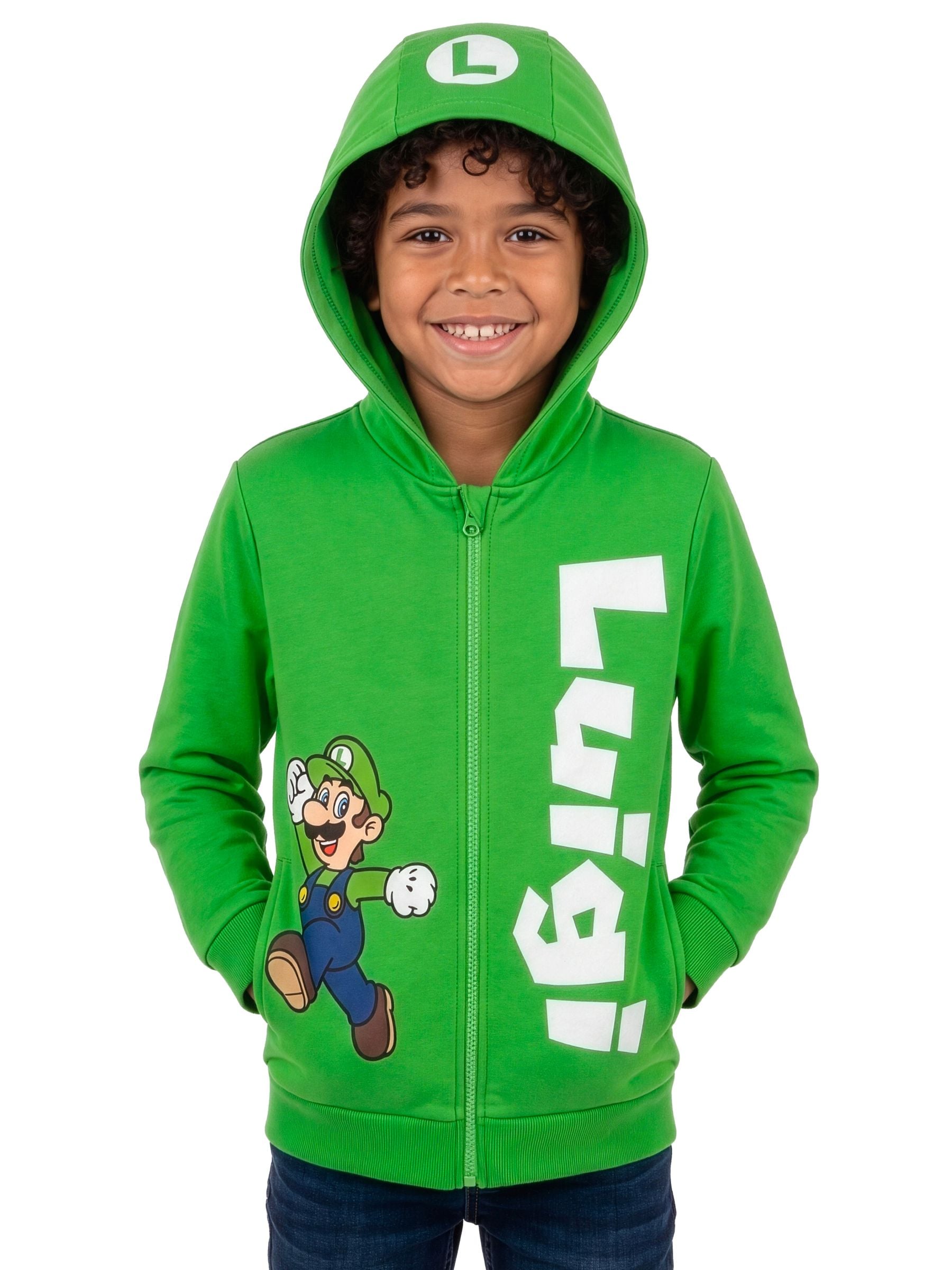 Dsiney Kidz - Character Green Super Mario Zip Through Hoodie Luigi image 2