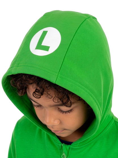 Dsiney Kidz - Character Green Super Mario Zip Through Hoodie Luigi image 4