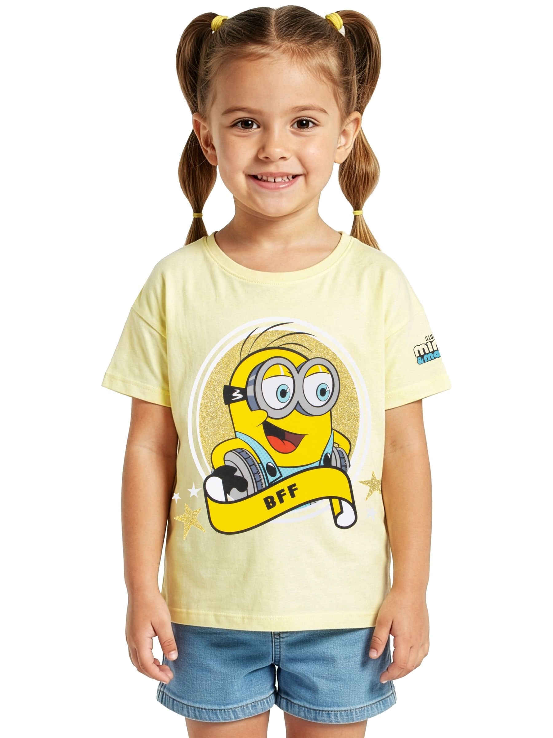 Dsiney Kidz - Character Yellow Minions T-Shirt Glitter BFF image 2