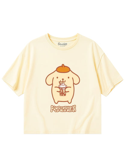 Character Yellow Hello Kitty Pomppompurin T-Shirt image 1