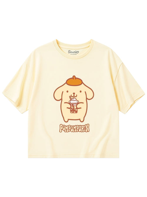 Character Yellow Hello Kitty Pomppompurin T-Shirt image 1