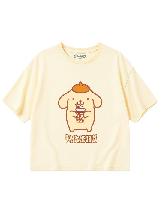 Character Yellow Hello Kitty Pomppompurin T-Shirt image 1
