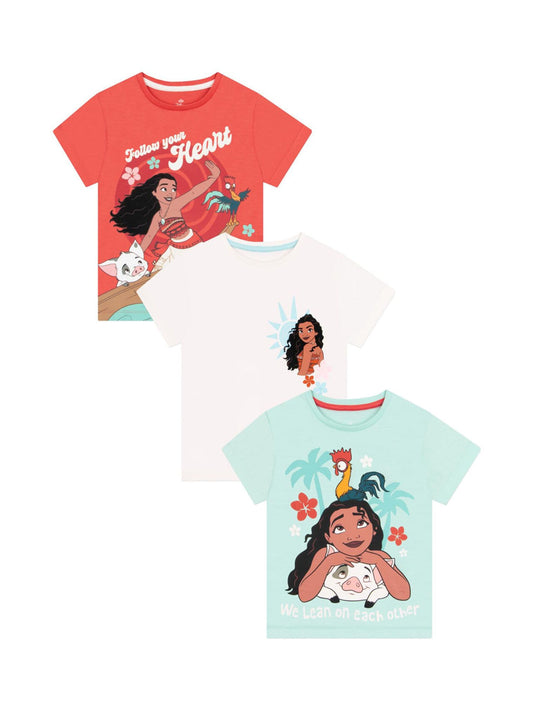 Dsiney Kidz - Character Orange Disney Moana T-Shirts 3 Pack image 1