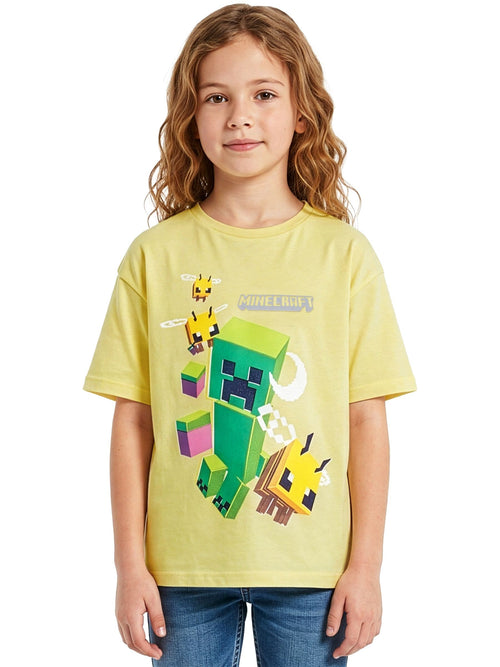 Character Yellow Minecraft Creeper Gaming T-Shirt image 1