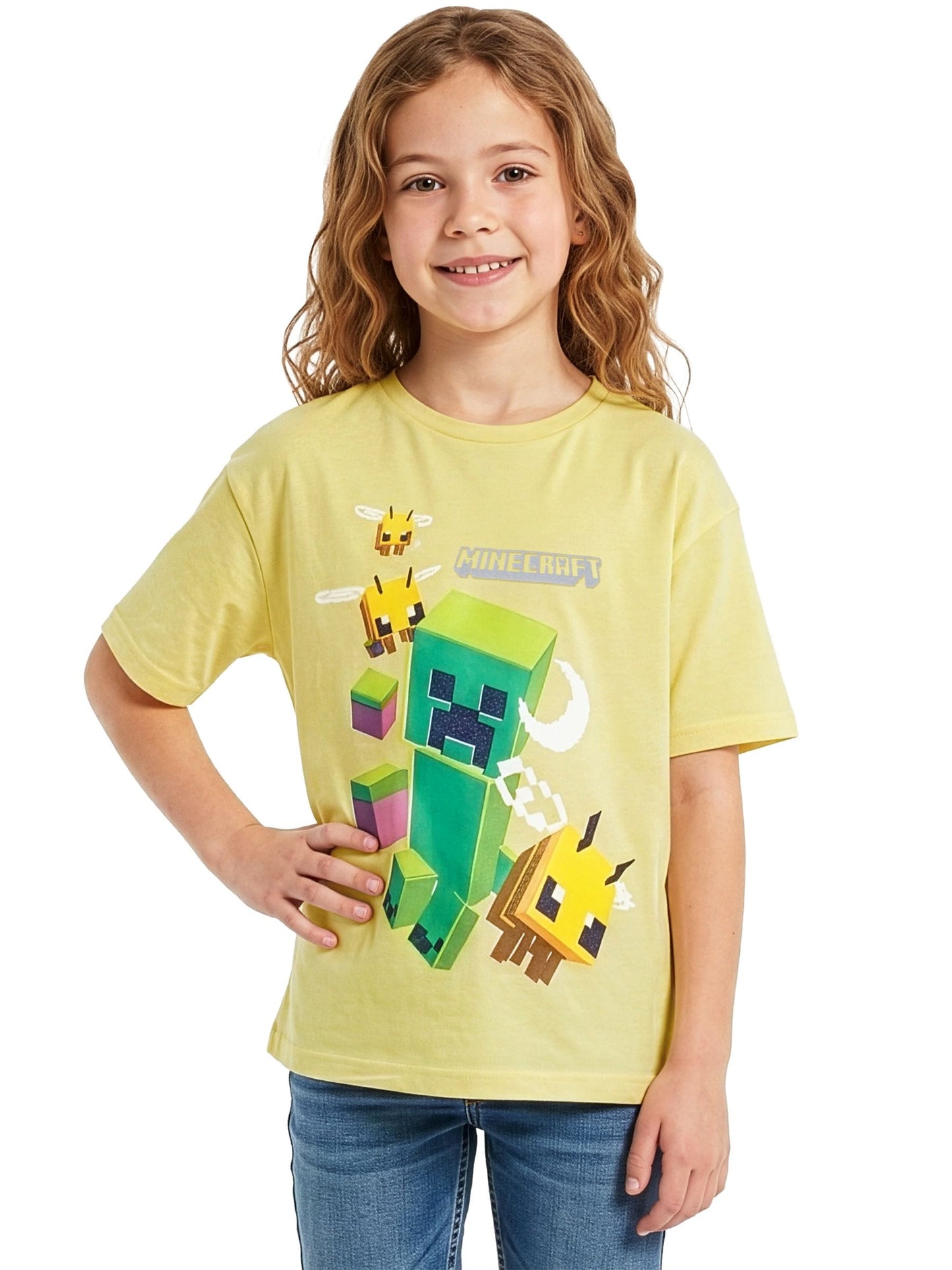 Character Yellow Minecraft Creeper Gaming T-Shirt image 3