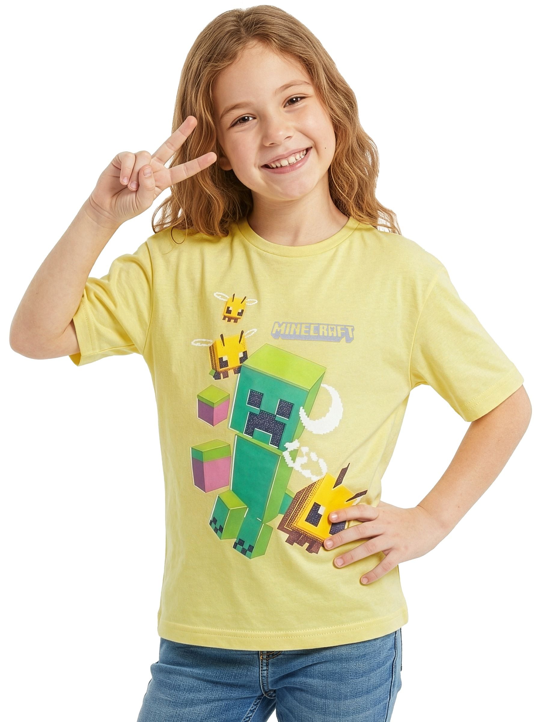 Character Yellow Minecraft Creeper Gaming T-Shirt image 4