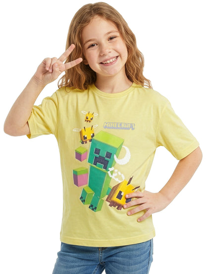 Character Yellow Minecraft Creeper Gaming T-Shirt image 4