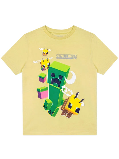 Character Yellow Minecraft Creeper Gaming T-Shirt image 5